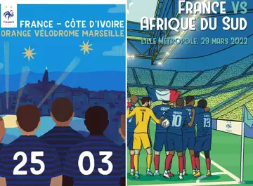 Football - Affiche Maison Transversale x FFF pour annoncer les deux matchs amicaux des Bleus contre la Côte d'Ivoire et l'Afrique du Sud