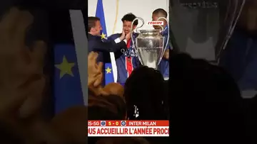 Marquinhos en larmes devant Emmanuel Macron qui lance "Vive le PSG, vive la France" #championsleague