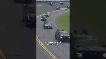 🇺🇸🚙Donald Trump fait deux tours de circuit dans une limousine blindée #trump #usa