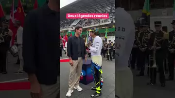 🤩🏆 Deux légendes côte à côte sur les 24H du Mans #shorts #automobile #federer