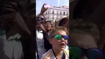 😆 Ancelotti pendant la célébration du titre de champion d'Espagne #realmadrid #madrid