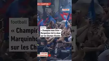 "Champions mon frère !" : Marquinhos met le feu sur la parade du PSG #football #championsleague