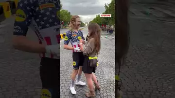 👀 Quinn Simmons a fait une belle surprise à sa compagne ! #tourdefrance #tdf2025 #shorts
