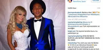 Neymar a passé le réveillon avec une jolie poupée Barbie !