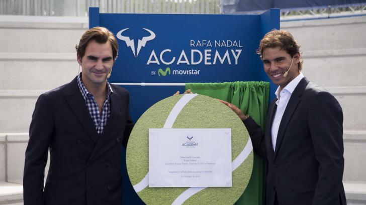 Rafael Nadal en prof de tennis à Majorque