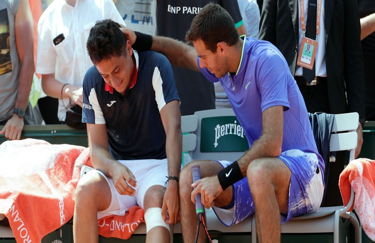 Del Potro console son adversaire Almagro qui abandonne pour blessure