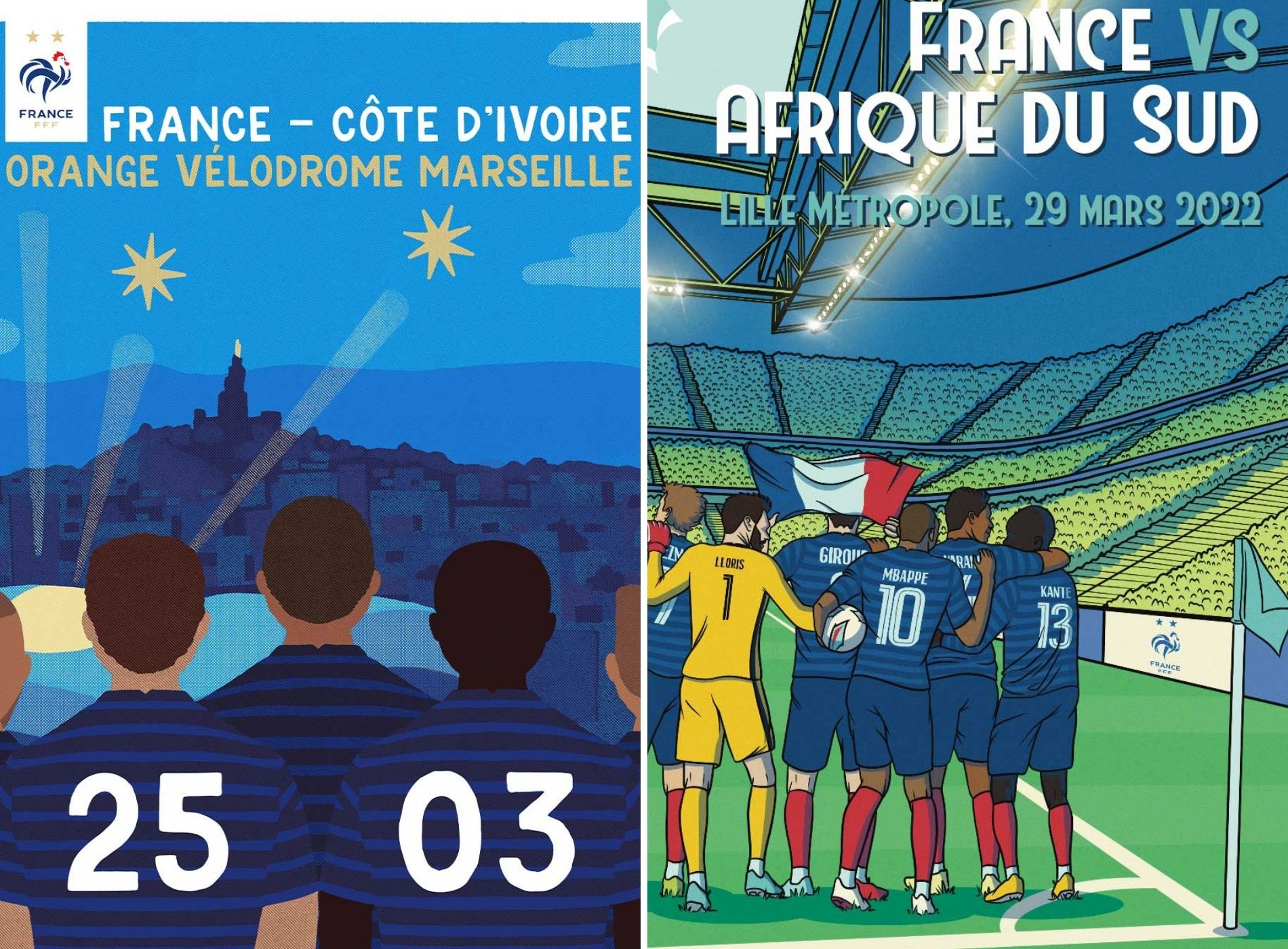 Football - Affiche Maison Transversale x FFF pour annoncer les deux matchs amicaux des Bleus contre la Côte d'Ivoire et l'Afrique du Sud