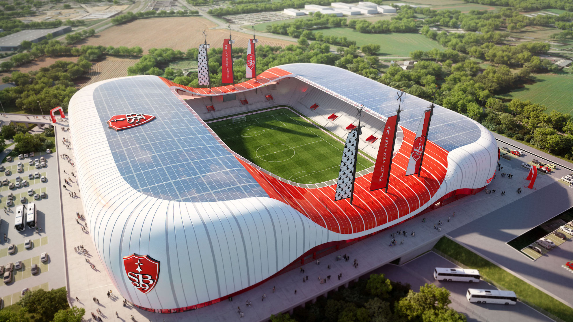 Le Stade brestois présente son projet de stade de 15 000 places en forme de coque de bateau